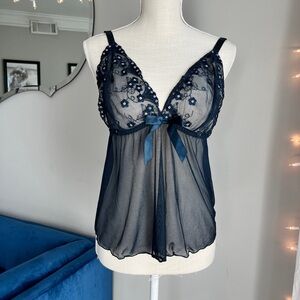 navy blue lingerie top